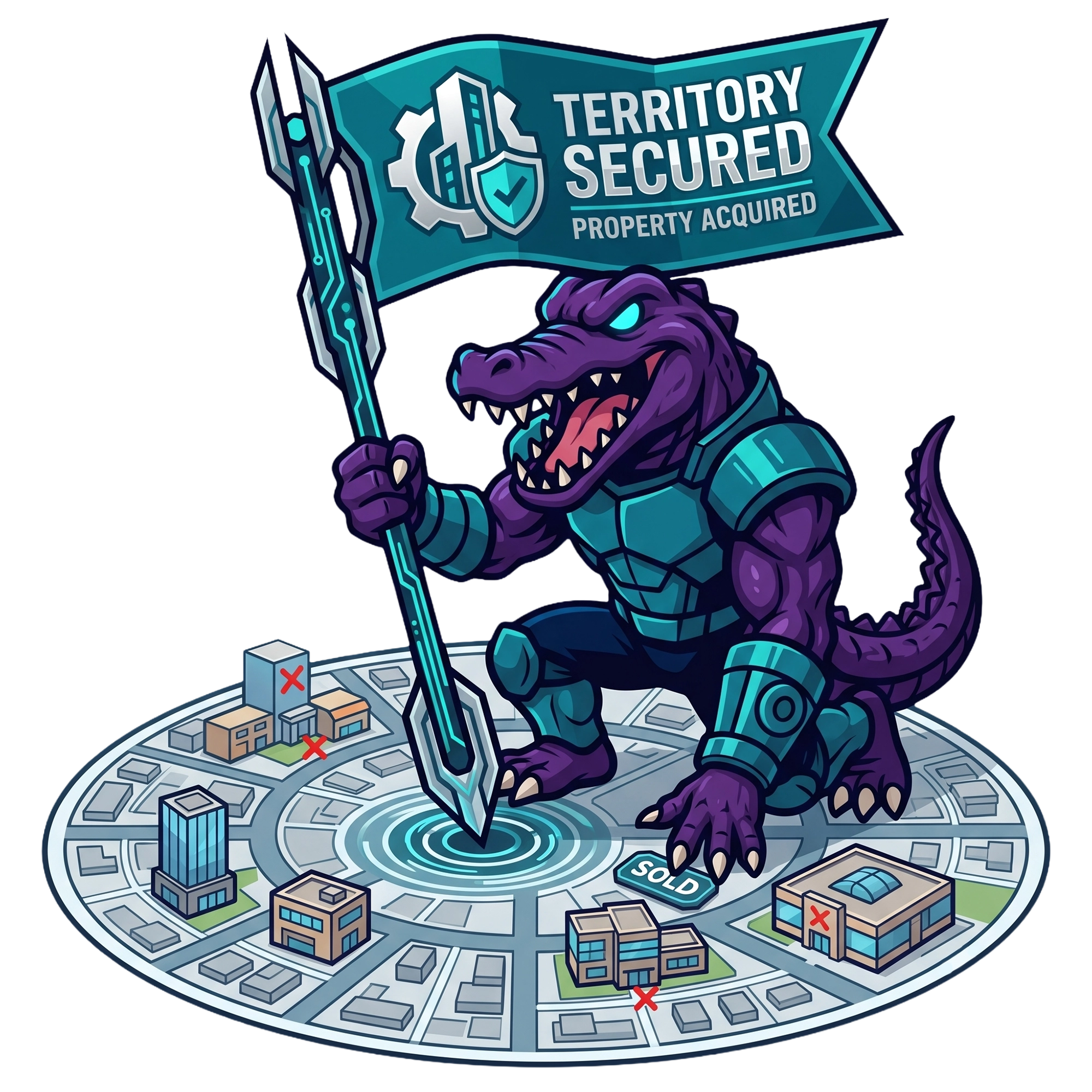 Deli the Deligatr mascot marking out local AI search territory